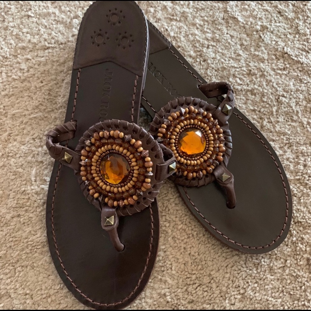 Jack Rogers Leather Gem Sandals